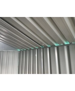 Casetta in lamiera zincata domus "xl" grigia con porte scorrevoli 268x300x194 cm